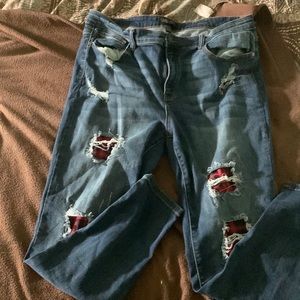 Judy Blue Plaid Patch Jeans